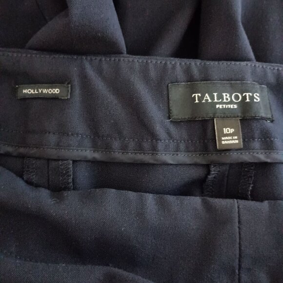 Talbots Hollywood Pants Black Side Zip Size 10P Petite Flat Front Excellent - Picture 3 of 7